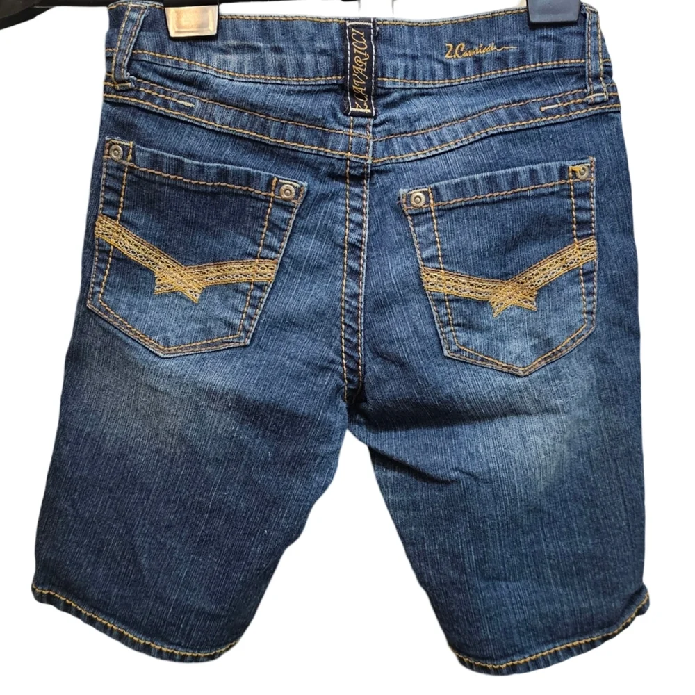 Z. Cavaricci Girls Denim Shorts Size 12 | Dark Wash Jean Bermuda Shorts - Picture 6 of 10